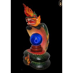 Wooden Naga Carved from a single piece of wood, the whole body is 50 years old.
