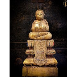 Wooden monk Ban Plu Luang dynasty, real Ayutthaya, early Rattanakosin period