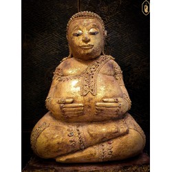 Wooden monk Ban Plu Luang dynasty, real Ayutthaya, early Rattanakosin period