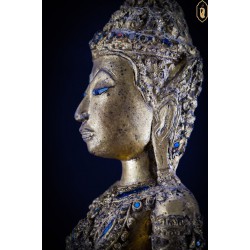 Phra Pang forbids relatives Ayutthaya, Ban Phlu Luang, bronze material, covered with gold, Thai clay base, 11 removable pieces