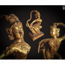 Mother Earth Rattana Bronze material, lacquered, covered with real gold, an old amulet worth collecting and worshiping.  Product information: • Lap size 3 inches. • Open for worship 7,500.- • I want good stuff. Gallery 100 million. • Teacher Kao Mee