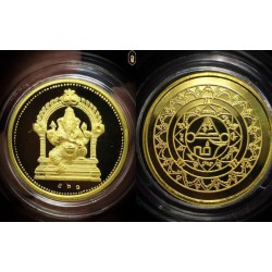 Real gold coin Ganesha amulet model 1, Wat Khaek, big ceremony, year 1994, weight 1 baht, over 21.5 grams. There is only one amulet. Collect it urgently!