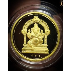 Real gold coin Ganesha amulet model 1, Wat Khaek, big ceremony, year 1994, weight 1 baht, over 21.5 grams. There is only one amulet. Collect it urgently!