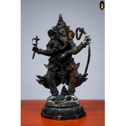 Bronze Ganesha amulet, Reverend Grandfather Hong, the best Isan monk Wat Cemetery Thung Mon Surin Province genuine, rarely made, rare