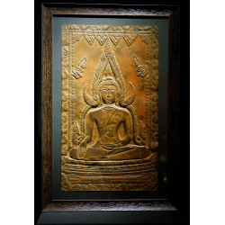 Antique copper sheet dun Phra Buddha Chinnarat pattern, built in 1919. Old, valuable, rare, can be collected quickly.
