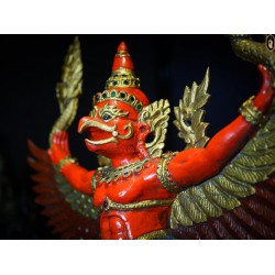 Teak Garuda, Naga Yud Garuda, old work, beautifully preserved. Complete details