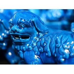 Auspicious lion, made of glazed porcelain, enhances prestige and power, decorating the show. Add auspiciousness to the place