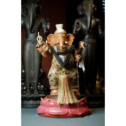 Statue of Somdet Pathom Borom Kru Pu Ganesha Science and art focus on success. Eliminate obstacles