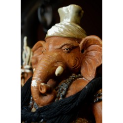 Statue of Somdet Pathom Borom Kru Pu Ganesha Science and art focus on success. Eliminate obstacles