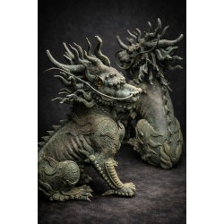 กิเลนคู่ผู้เฝ้าทรัพย์ งานสัมฤทธิ์โบราณจากศาลเจ้าฮ่องกง